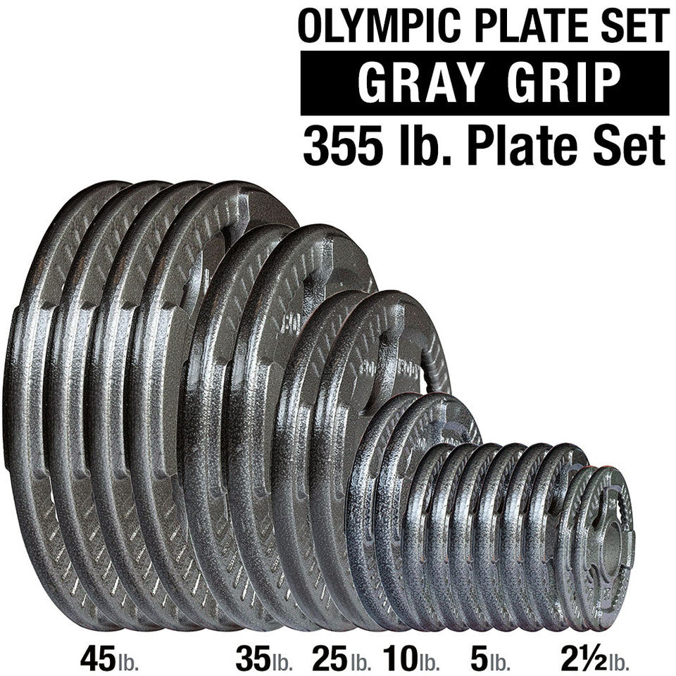 Body Solid - 355lb Olympic Gray Cast Iron Plate Set Body Solid Weight Plates 150_source_1734714820