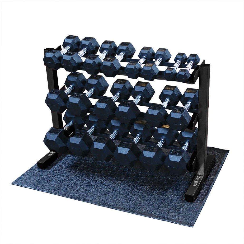 Body-Solid Hex Dumbbell Set with Rack (SDRS550 with BFDR10B) - Body Solid 3 Tier Dumbbell Rack (Black), view 8