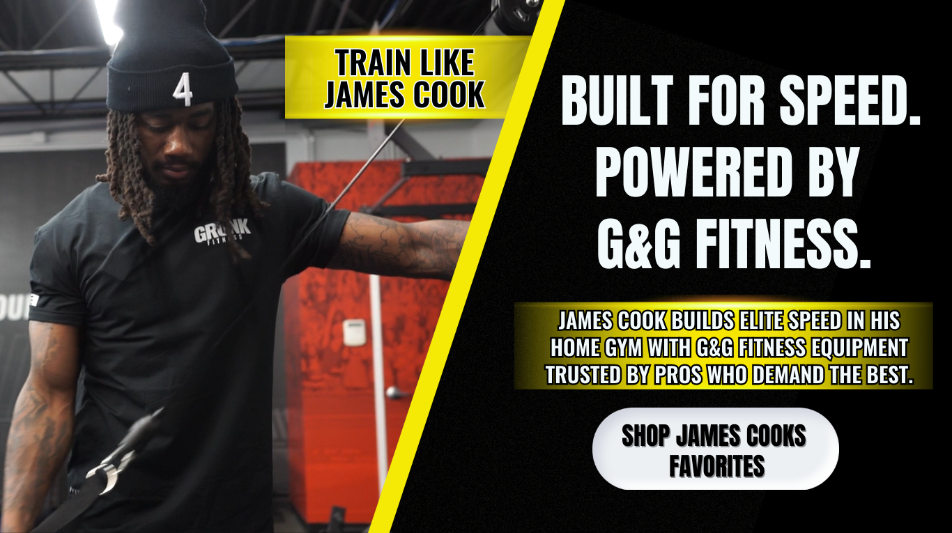 Built For Speed Powered By G & G fitness Tain Like James cook graphic