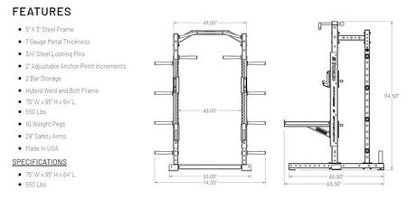Dynamic Ultra Pro G2 8' Half Rack