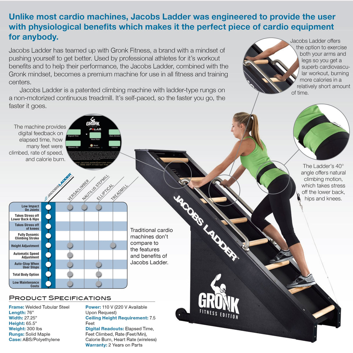 Jacobs Ladder - Gronk Fitness Edition Gronk Fitness Products Elliptical; Advanced Commercial gronkfitness_jacobs-ladder-gronk-fitness-edition-1_view-4