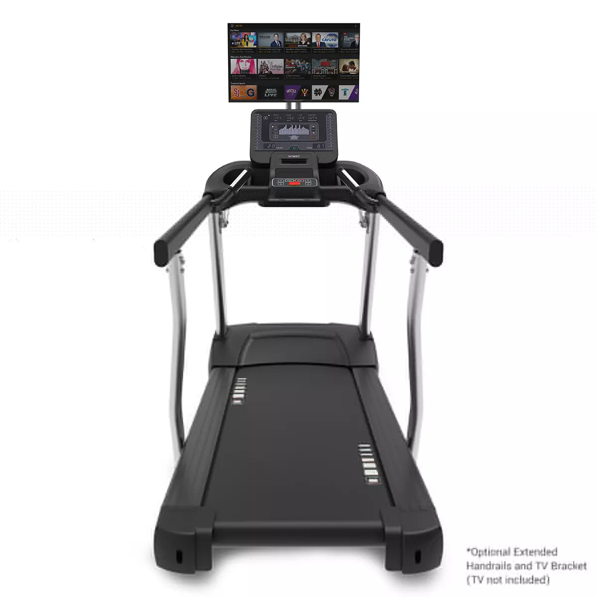 Spirit CT800 Treadmill | Black Spirit Treadmill; Commercial Frame Residential rear_view_tv_jpg_66d1bd5f-aa0a-46ea-be1b-f1e424eea393