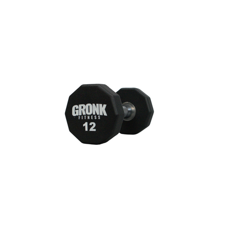 Gronk Fitness 12lb dumbbell angled view