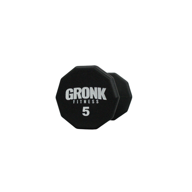 Dumbbell, 10 sided Urethane, Gronk, 8lb Gronk Fitness Products Dumbbells 10_Sided_GFP_DB-5_LB