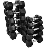 Gronk Fitness 5–50 lb rubber hex dumbbell set
