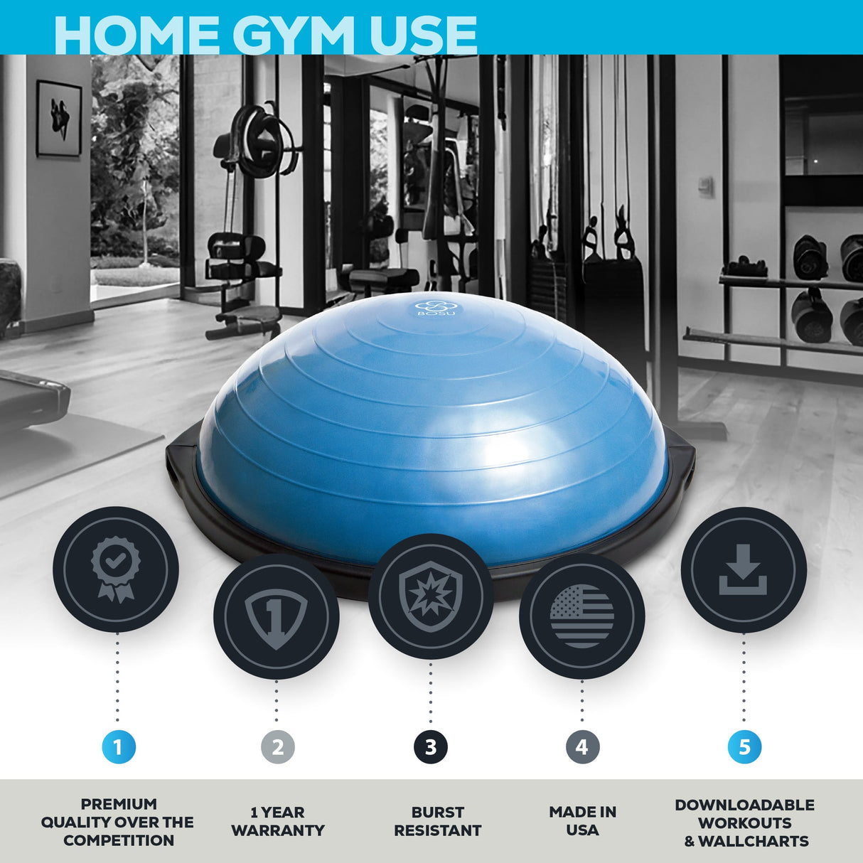 Bosu Home Balance Trainer, Blue XP 65cm Bosu Balance and stability; bosu, swiss, plyo-box 72-10850-2BBBOSUHOMEBalanceTrainerIG_03-2000x2000