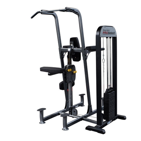 Body Solid FCD-STK Pro Select Weight Assist Chin-Up Dip, 310lb Body Solid Selectorized, single stack, assembly required FCD-STK-DSCF7911-Cutout_newlogo_V2__93610.1735662094