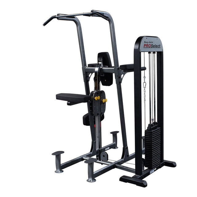 Body Solid FCD-STK Pro Select Weight Assist Chin-Up Dip, 310lb Body Solid Selectorized, single stack, assembly required FCD-STK-DSCF7911-Cutout_newlogo_V2__93610.1735662094