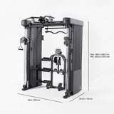 Inspire Series FT2 PRO Smith Functional Trainer Inspire Home Gym, labor intensive installation FT2-PRO_DIMENSIONS_1200x1200_1_1_itytwp_c7c8ad1a-6f4d-4862-ab1c-33ba51af24ec