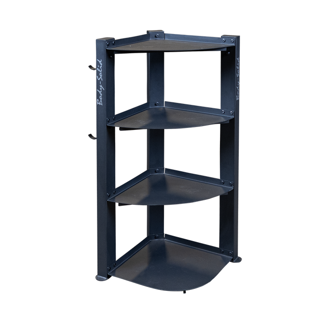 Body-Solid GAR75 Corner Storage Rack — front cutout