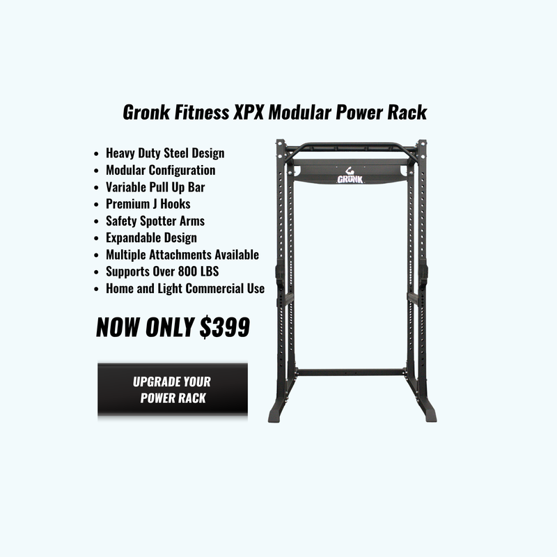 “Gronk Fitness XPX Power Rack on sale for $399, designed for strength training and home gym workouts.”