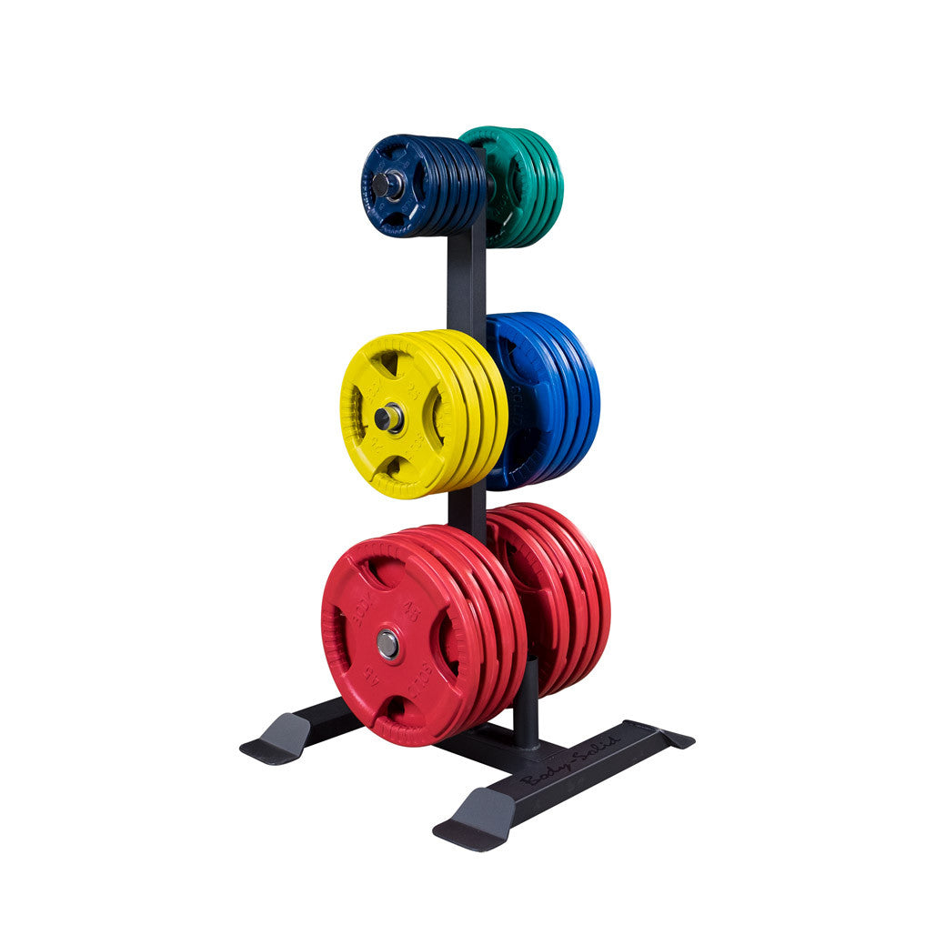 GWT56 2" Olympic Plate Tree and Bar Holder Body Solid Dumbell racks, power block stand, plate and bar storage, kettlebell racks, ball racks body-solid_gwt56-2-olympic-plate-tree-and-bar-holder_view-3