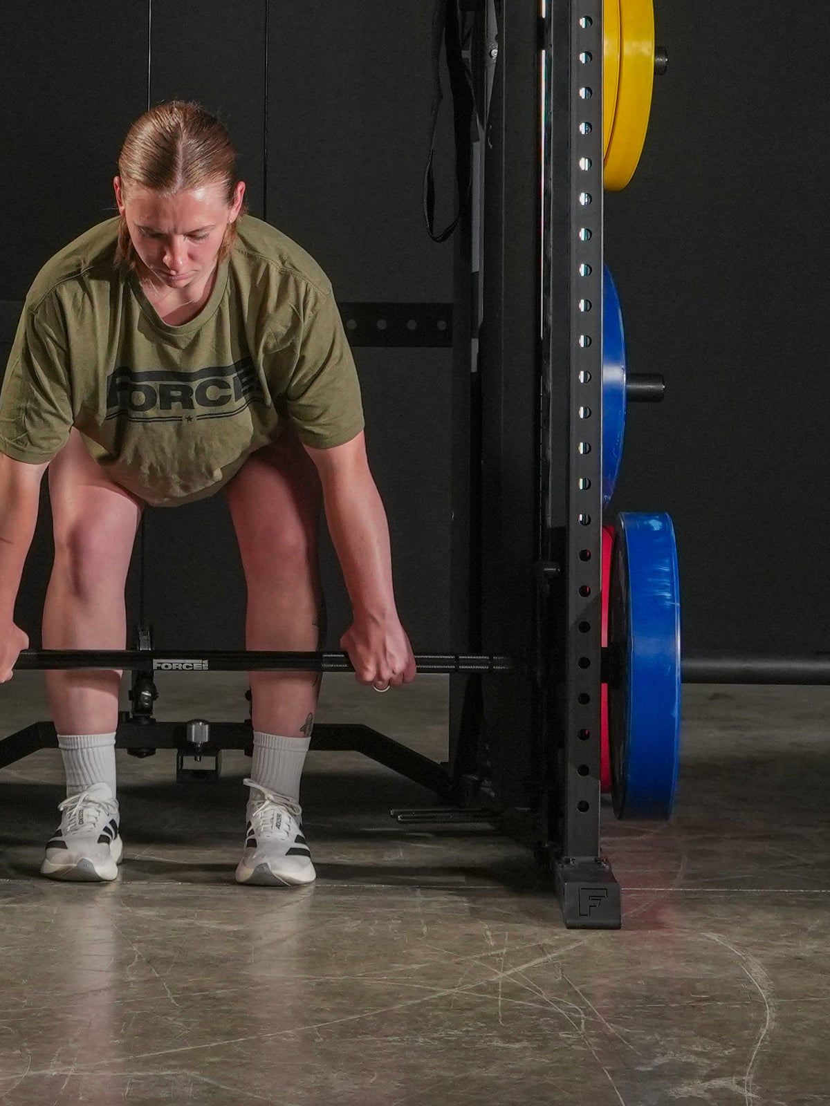 Force USA C10 All-In-One Trainer — landmine station in use
