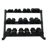 Gronk Fitness 3-Tier Dumbbell Storage Rack Gronk Fitness Products Dumbell racks, power block stand, plate and bar storage, kettlebell racks, ball racks gronkfitness_3-tier-dumbbell-storage-rack_view-4_1f313029-a89f-49e9-992b-4ba8d193efe3