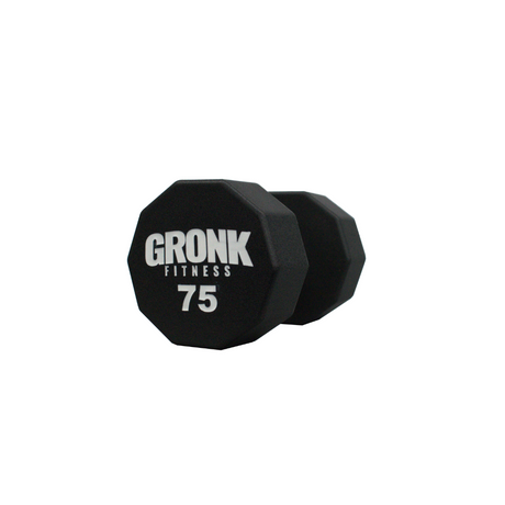 Dumbbell, 10 sided Urethane, Gronk, 75lb - Final Stock Gronk Fitness Products Dumbbells gronkfitness_dumbbell-10-sided-urethane-gronk-75lb-discontinued_main