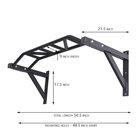 Gronk Wall Mount Multi-Grip Pull up Bar Gronk Fitness Products Miscellaneous strength accessories, push up bars, chin up bars, trx, gym rings gronkfitness_multi-grip-pull-up-bar-wall-mounted_view-2
