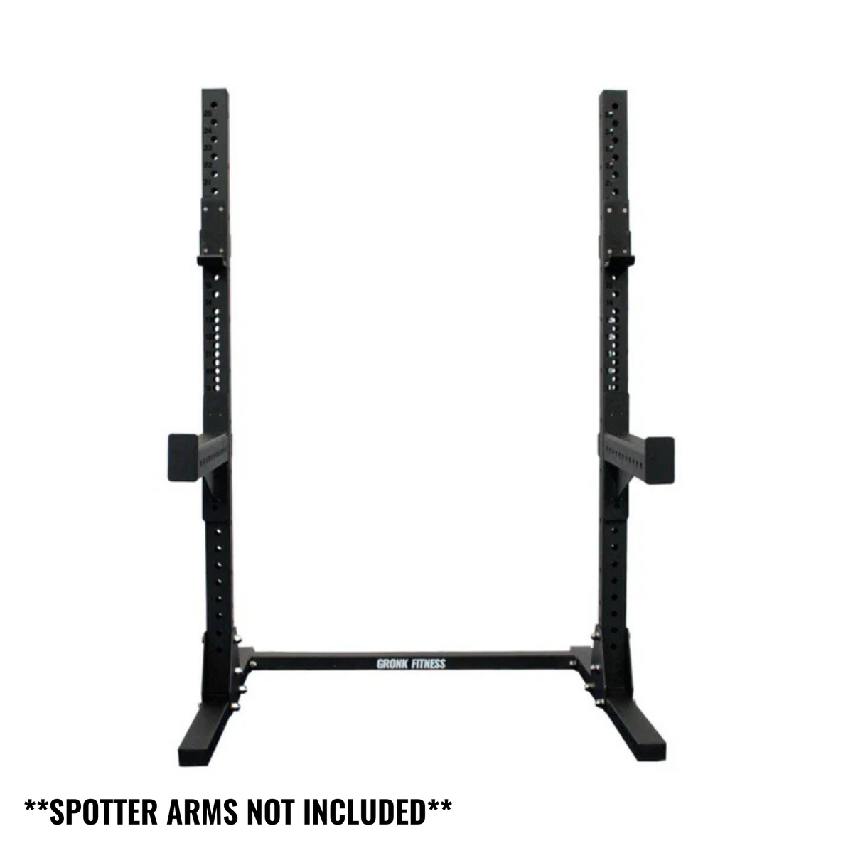 Gronk Fitness Squat Stand rear view with J-Hooks