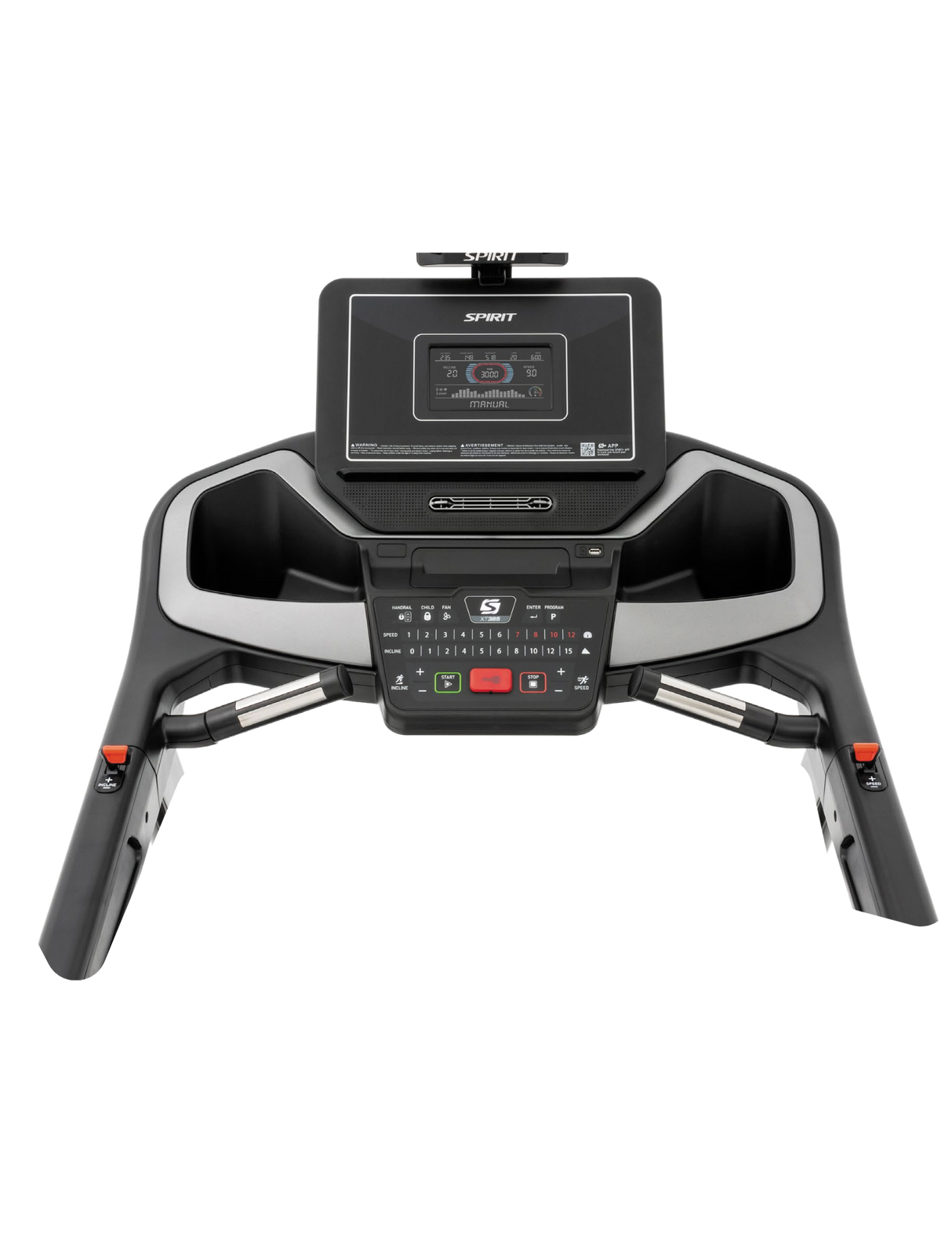 Spirit XT385 Treadmill Spirit Treadmills under 350lbs spirit_xt385-treadmill-2023-v2_view-5_a89de7e0-31f5-4070-8f47-c5988ce2978f