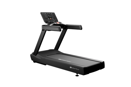 Star Trac 8TRx treadmill with LED console — 45-degree left view