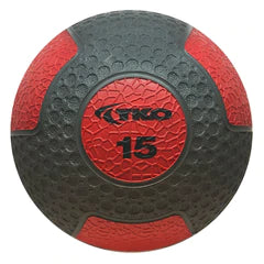 15 lb Commercial Rubberized Medicine ball is a heavy-duty, weighted ball designed to enhance your strength training workouts. The ball features an easy-to-grip double-dimpled rubber surface for effective tossing and catching.